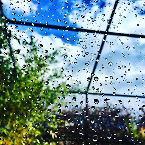 Picture of rain on glass window 